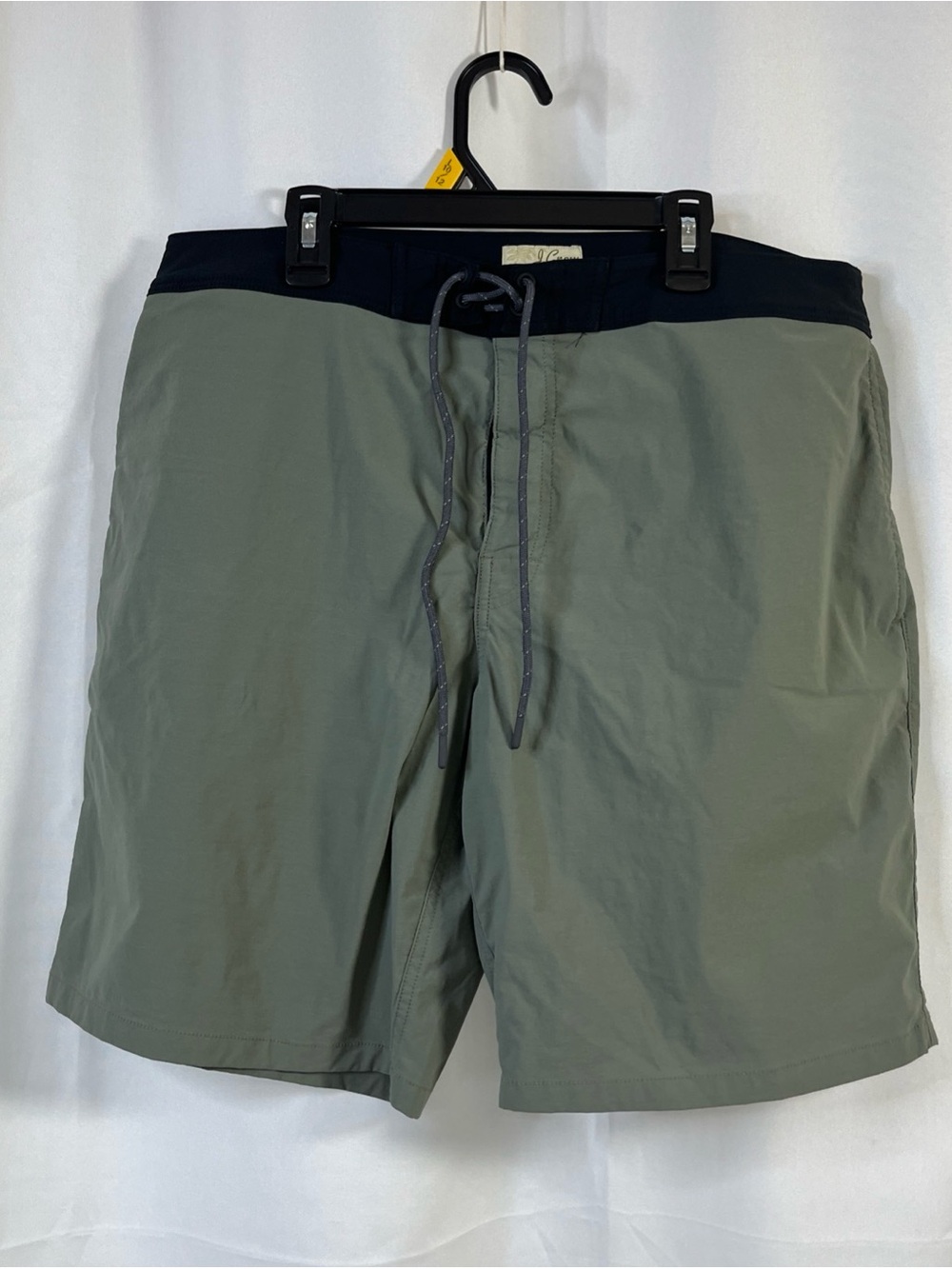 J. Crew Men's Original Swimwear Board Shorts Size 35 Olive Green & Black